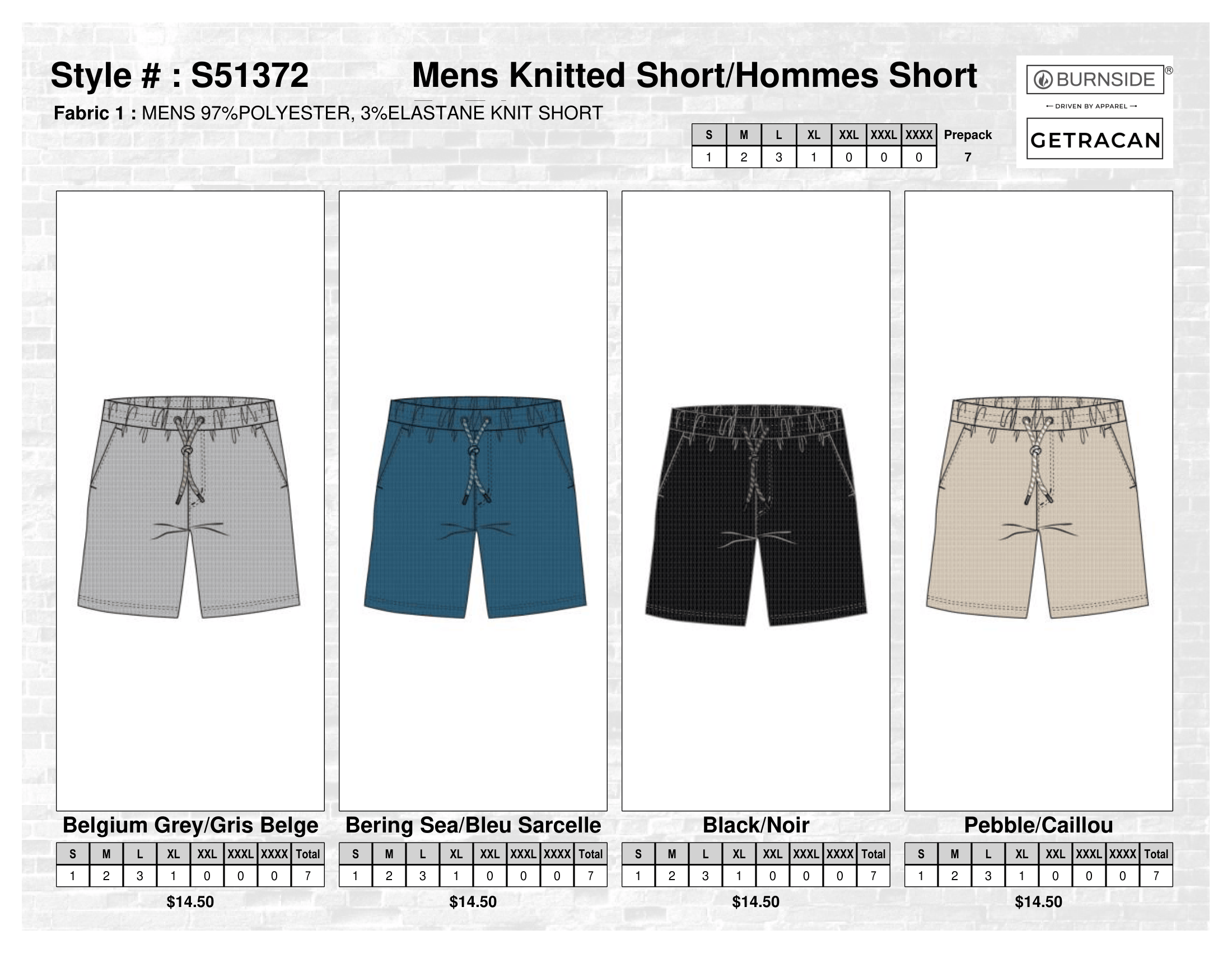 S51372 Mens Knitted Short