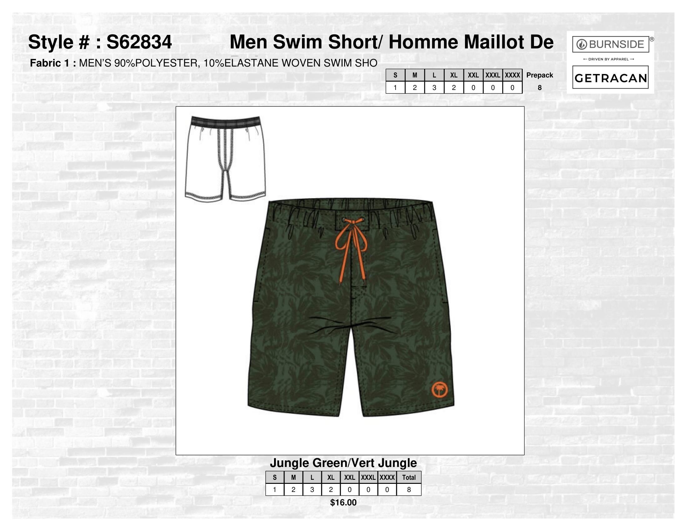 S62834 Men Swim Short