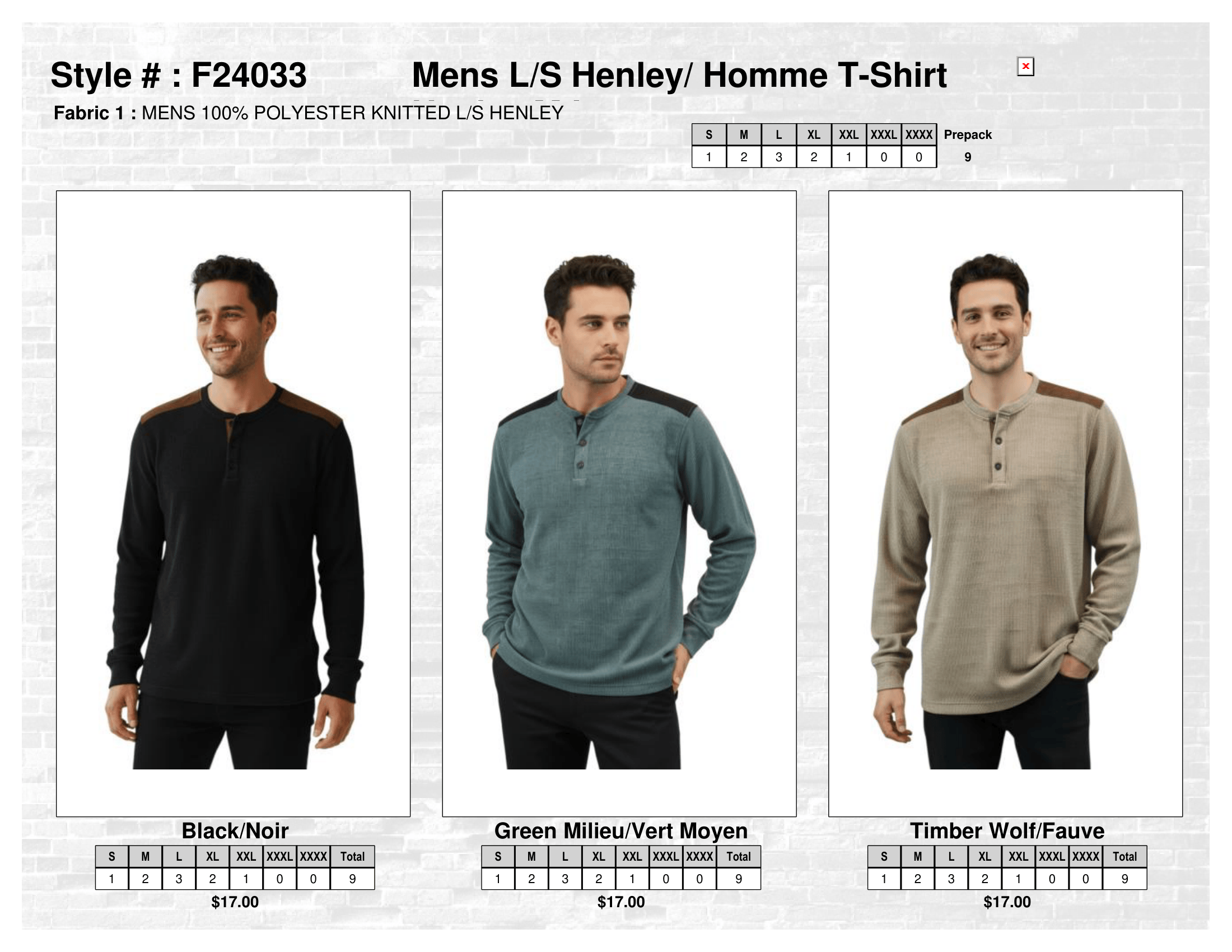 F24033 Mens L/S Henley