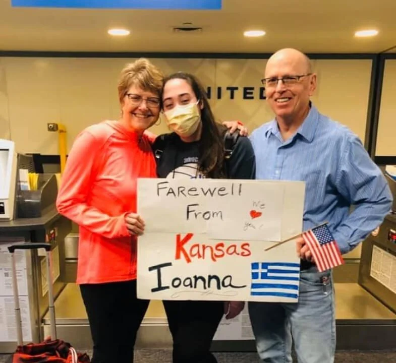 Ioanna’s sweet farewell from her host family in Kansas airport