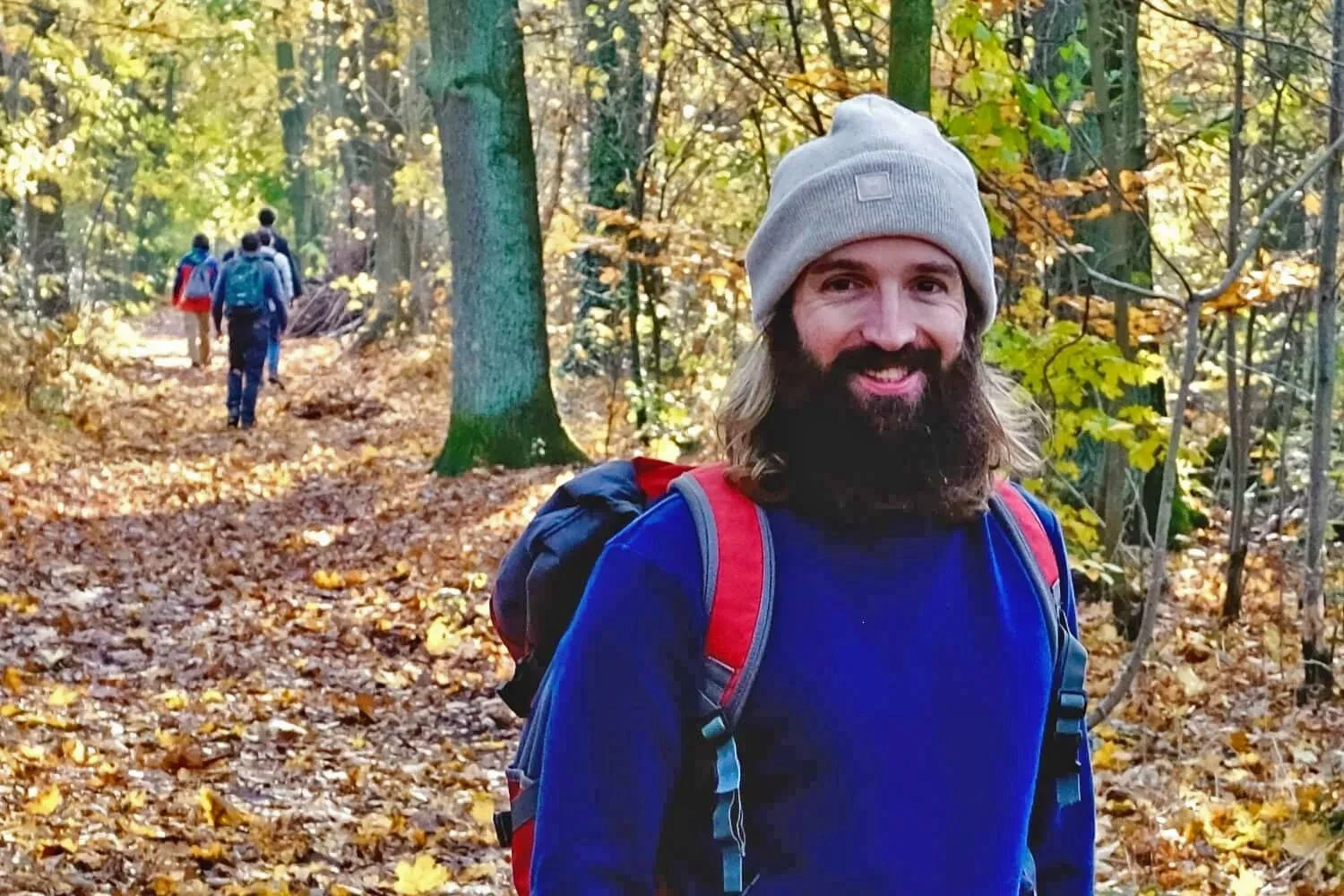Walking in forest