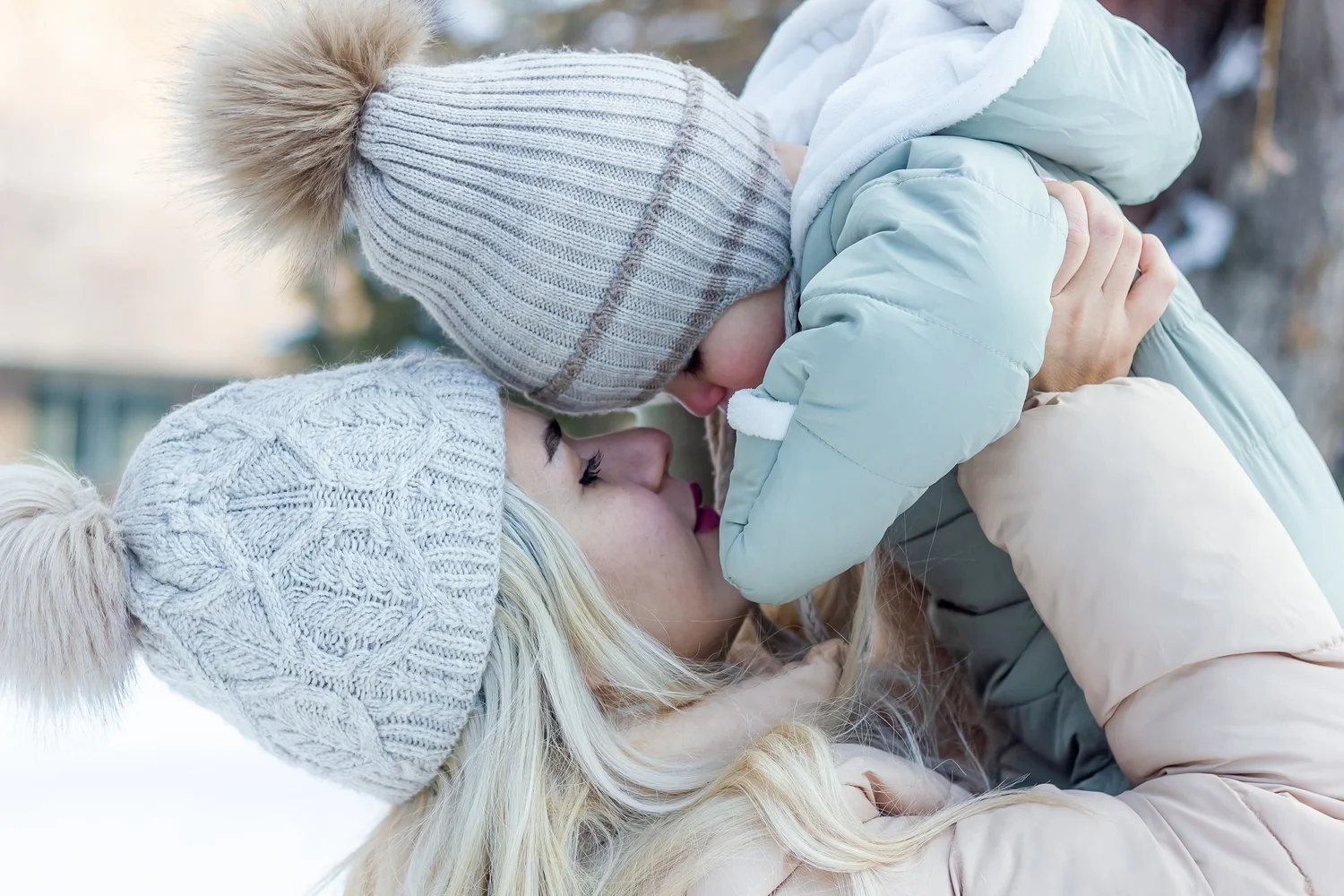 Styled holiday portrait session with simple festive set design
