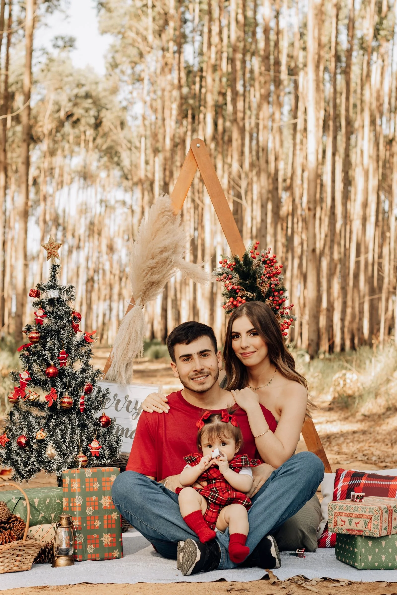 Holiday family photo session in Los Angeles with Christmas card styling