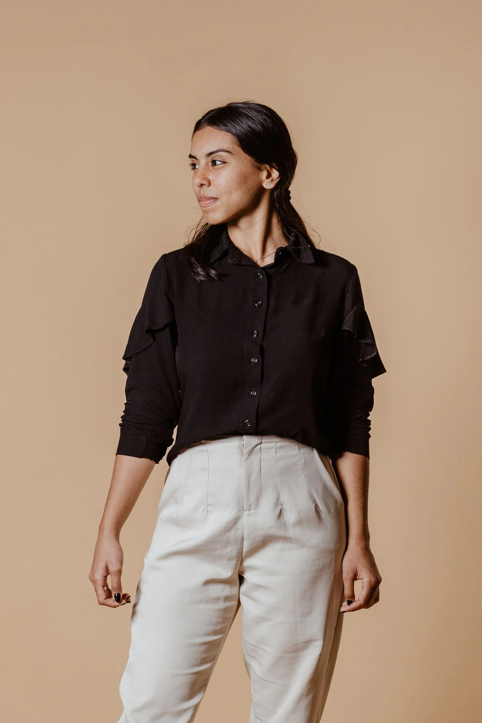 Studio editorial portrait photographed in Los Angeles