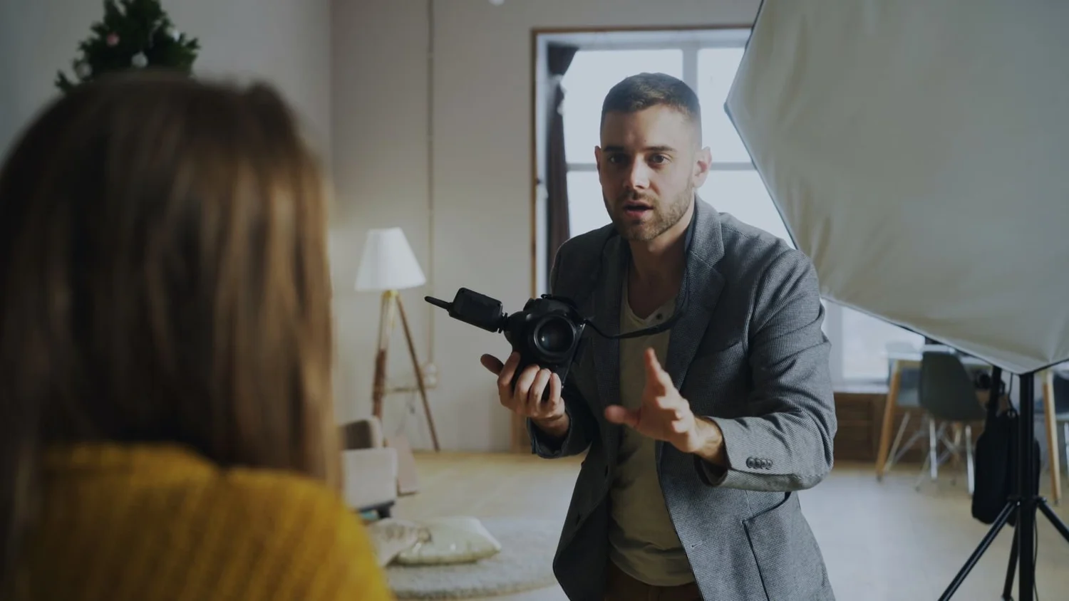 David Christopher Lee directing a portrait session on set, where well-directed frames make a fast photo culling workflow possible