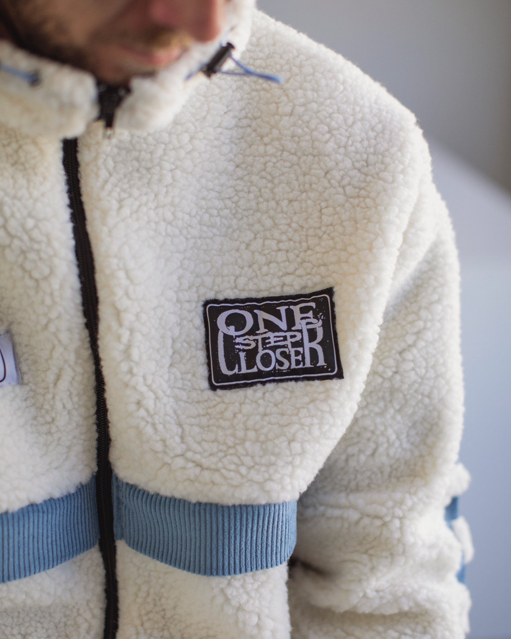 Custom Sherpa Jacket | Woven Patches | Thick Fleece Material | One Step Closer