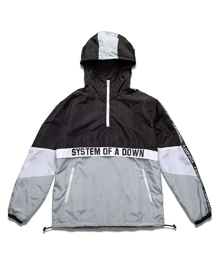 Windbreaker Jacket | Custom Color Blocking | Sublimated Logo | Quarter Zip | System of a Down 