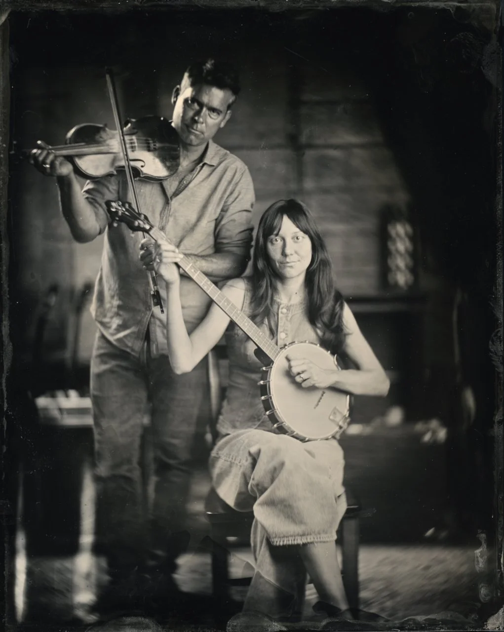 Ketch Secor and Molly Tuttle Tintype for OneTake in Nashville