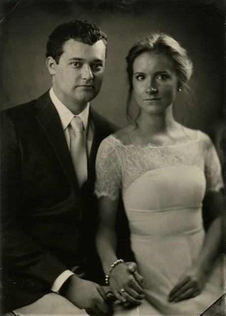 A tintype by Blake Wylie of a wedding couple near Nashville.