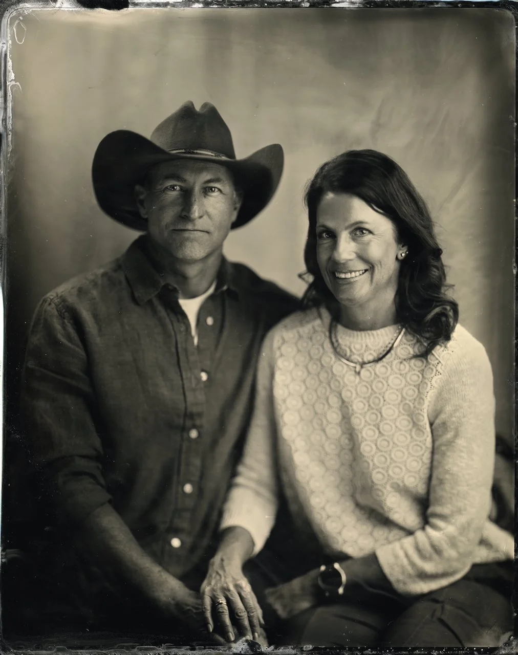 Tintype Photograph Made Near Nashville with a cowboy hat
