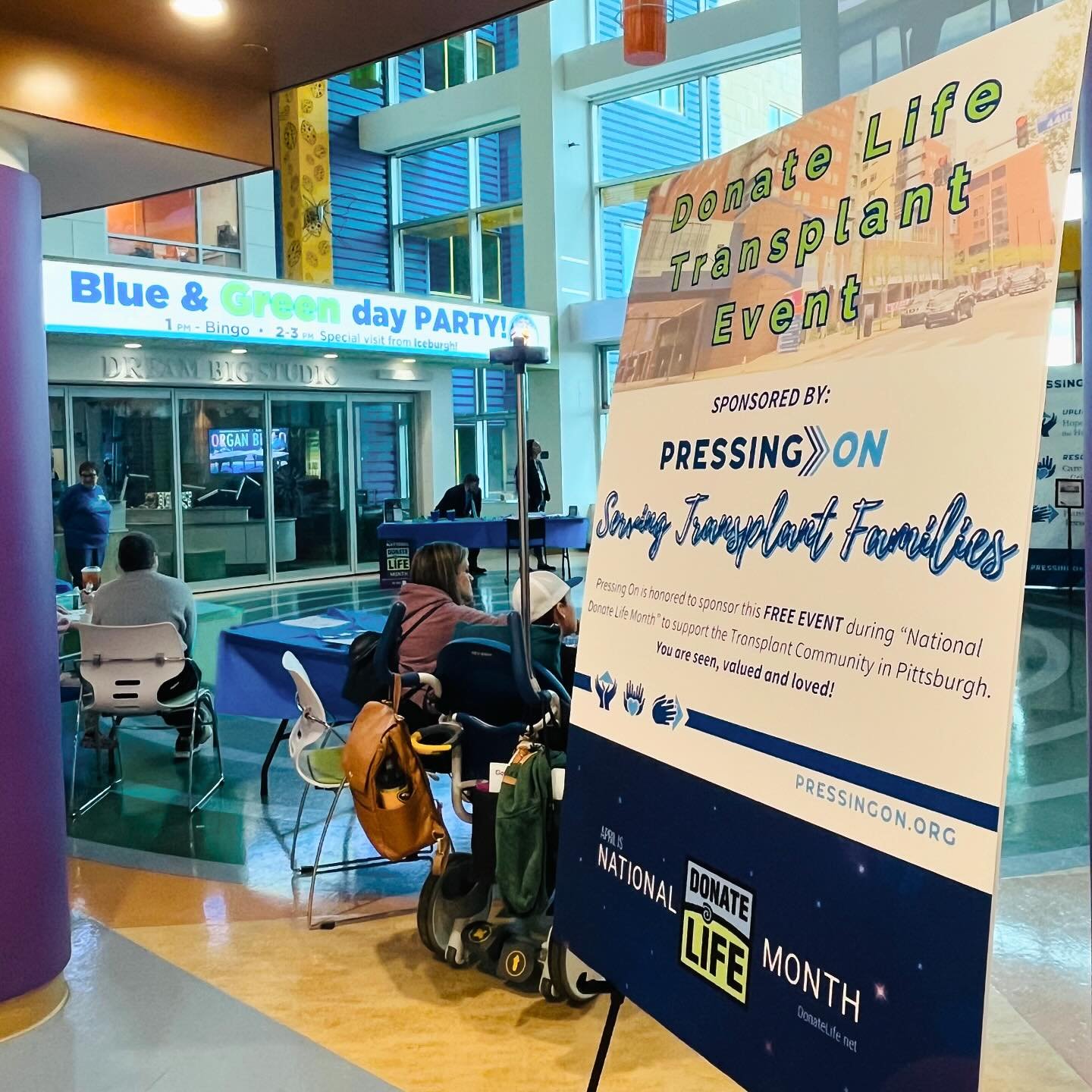 Yesterday, during National Donate Life Month&rsquo;s &ldquo;Blue &amp; Green Day,&rdquo; we had the opportunity to sponsor a special event to serve transplant patients, provide resources and converse with their families at CHP. From Bingo &amp; Craft