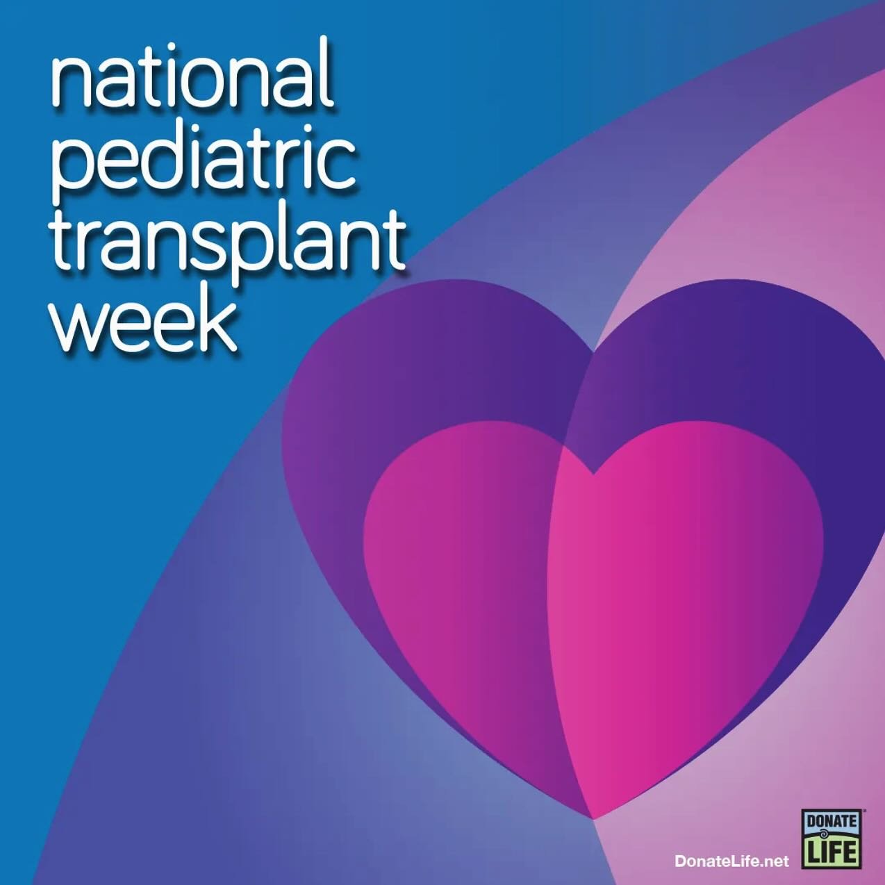 Honoring and celebrating the gift of life provided through pediatric donation and transplant 💙💚💙💚 National Pediatric Transplant Week takes place the last full week of National Donate Life Month in April. It focuses on the powerful message of endi