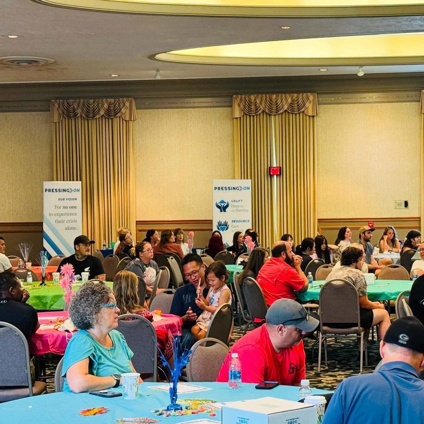 💙💚 There&rsquo;s not too many rooms filled with this much perseverance - 40+ families on the pediatric transplant journey!

This morning we were blessed to be a part of the annual Camp Chihopi Parent &amp; Partner brunch! Each family received a gif