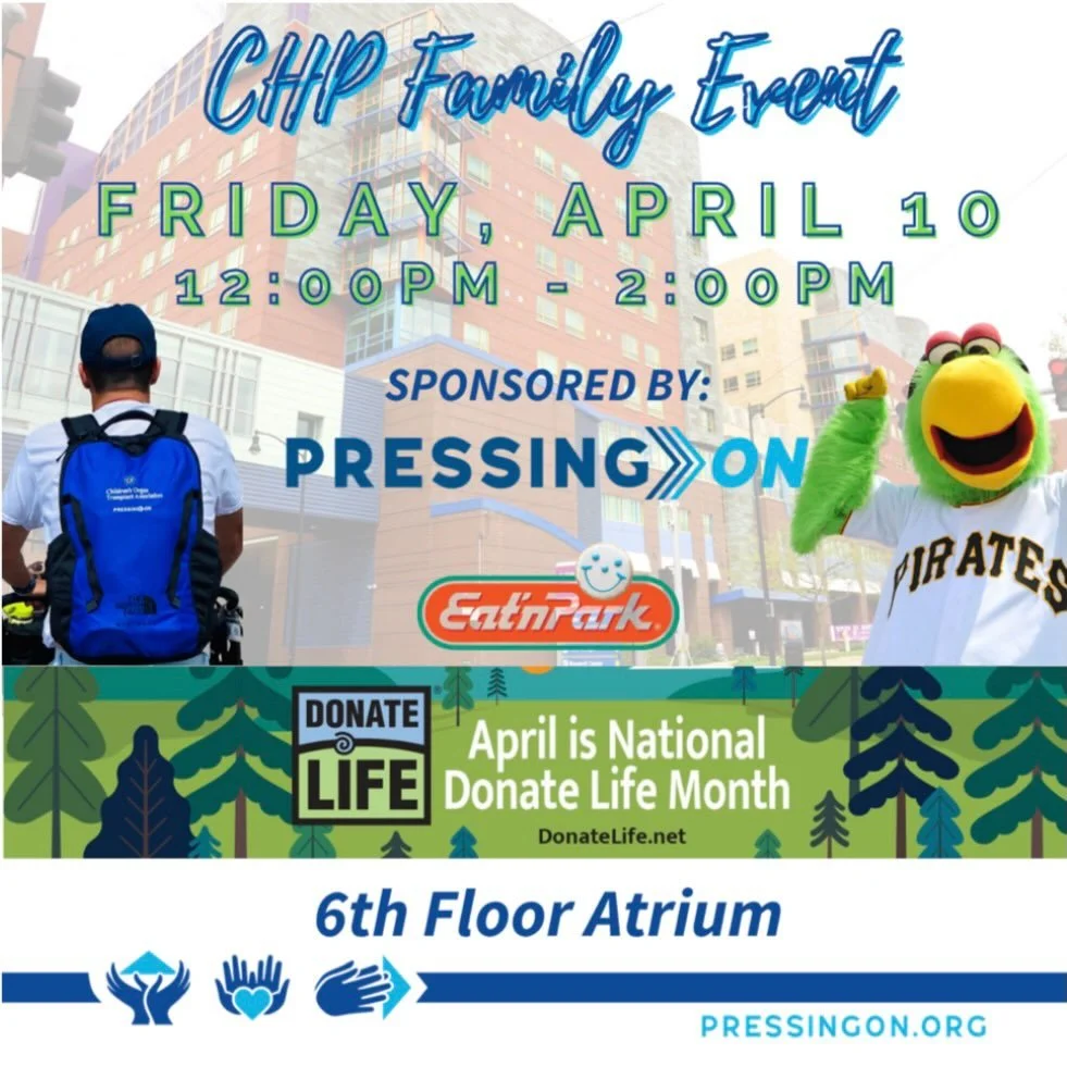 🎉 TODAY&rsquo;s a BIG day - it&rsquo;s &ldquo;National Donate Life BLUE &amp; GREEN Day!&rdquo; 💙💚 If you or someone you know is spending time at @childrenspgh today, please stop by the 6th Floor Atrium between 12-2pm for an open-house and all aro