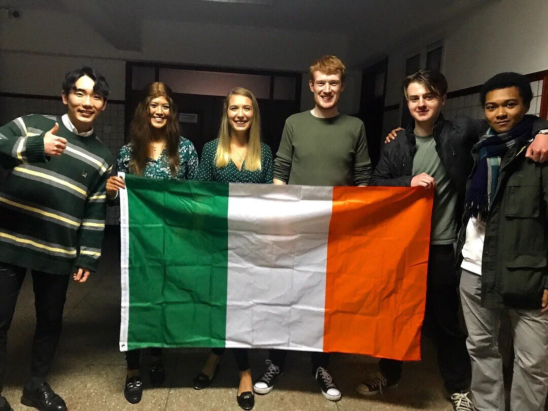 Jiang Jia Moriarty - Capital University of Economics and Business, China Left is our Korean friend Jin, then me katie and Caoilte who are the other dcu students, beside Caoilte is Fionn who is from Ireland but permanently lives in china and the other guy is Fionn’s friend PJ.