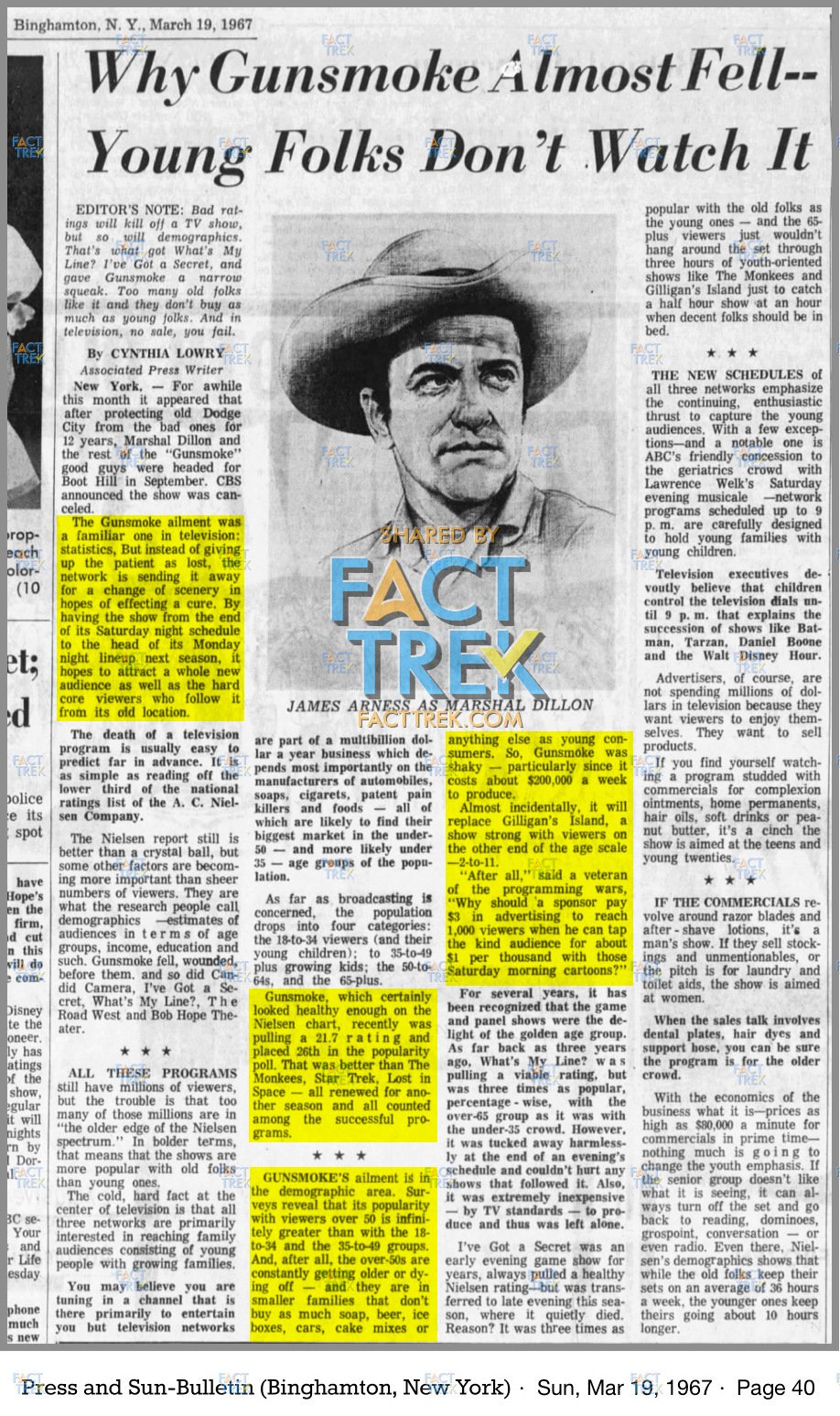1967-03-17 Why Gunsmoke Almost Fell—Young People Don't Watch It, Press and Sun Bulletin, Sun, p40 DEMOGRAPHICS WM.jpg
