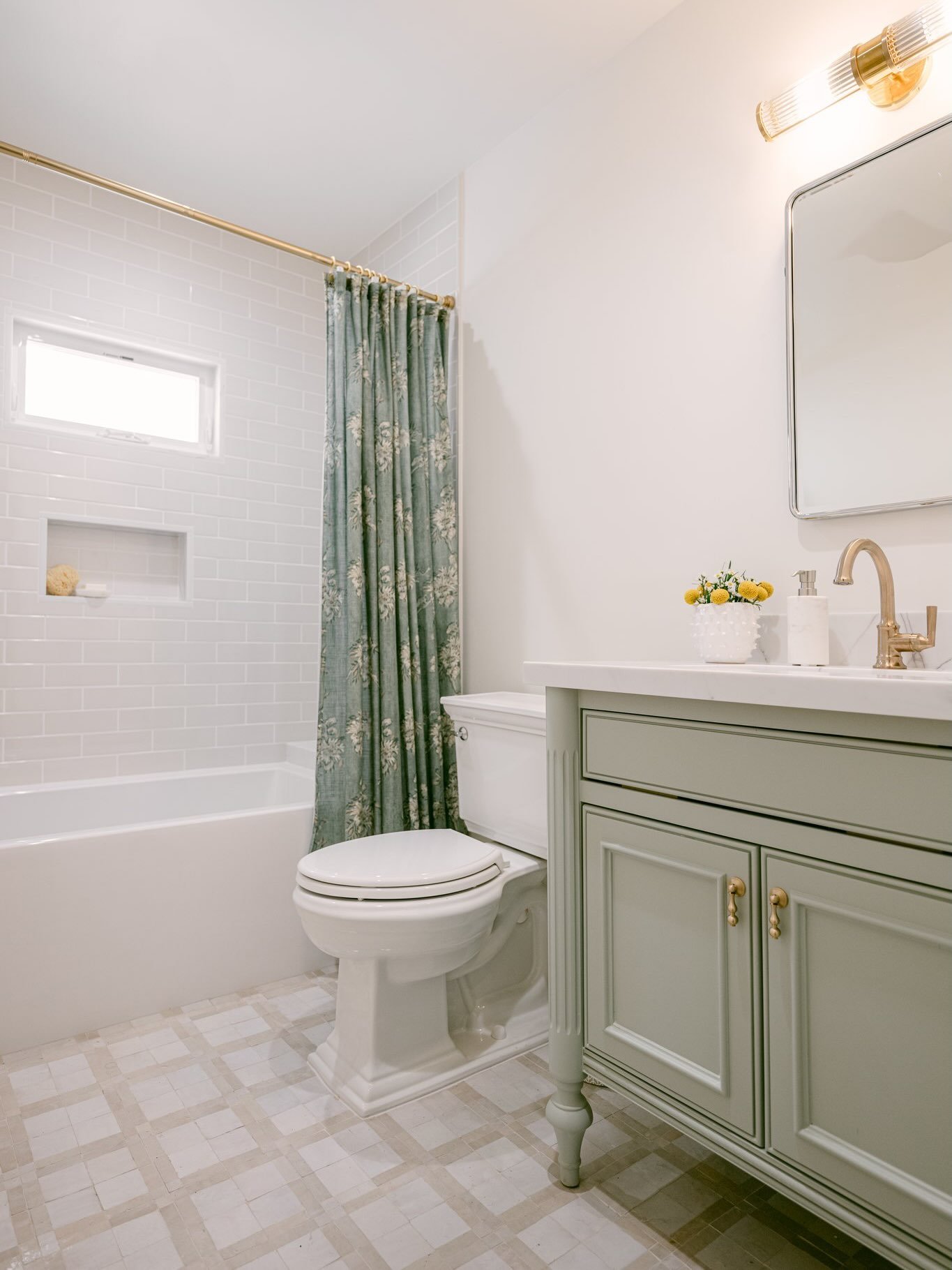 Darling results from this adorable bathroom renovation we recently completed. 🛁 

This quaint cottage in downtown Napa got a big upgrade&mdash;transforming one bathroom into two, with this being the reimagined original space. We completely changed t