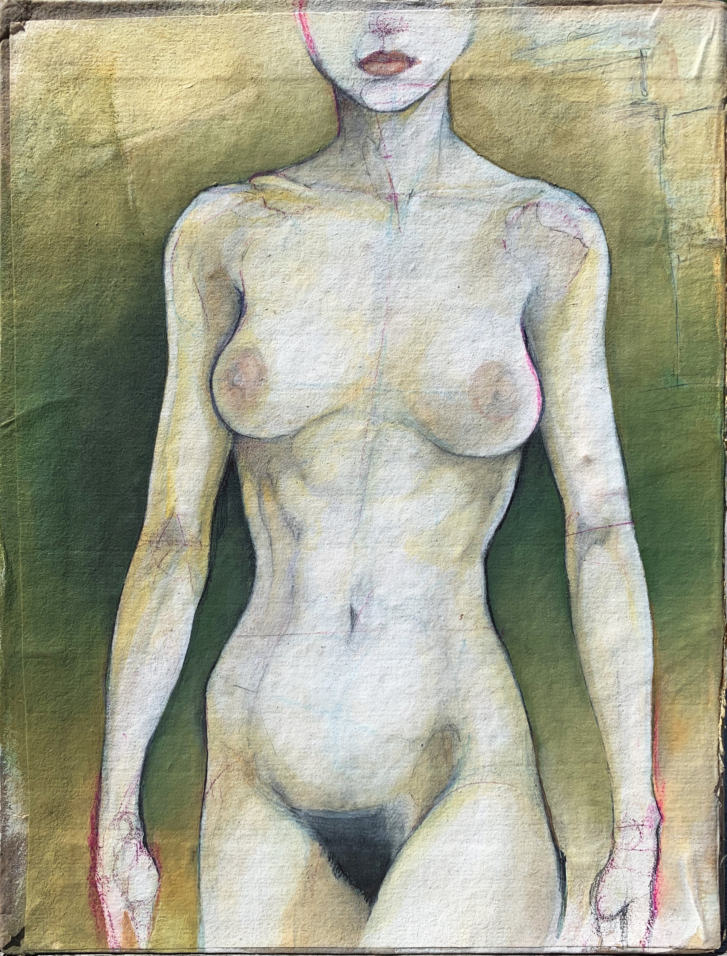   NUDE 2   7” x 9.25”  Oil on Vintage Book Cover       