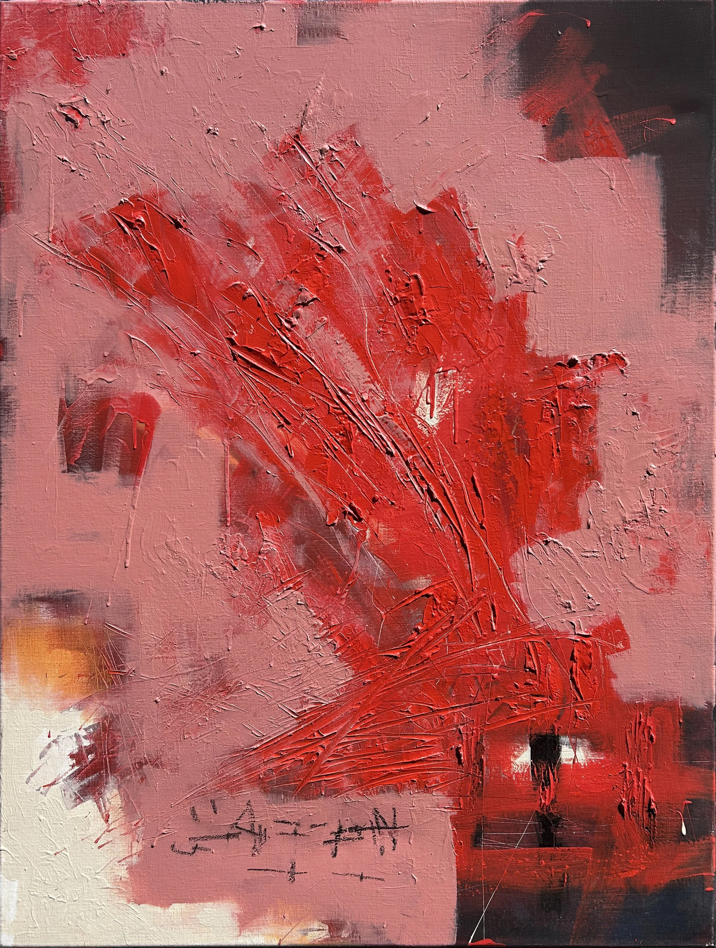   BEHIND ME, SATAN   30” x 36” • 76 cm x 91 cm  Acrylic, Latex and Oil Pastel on Canvas   
