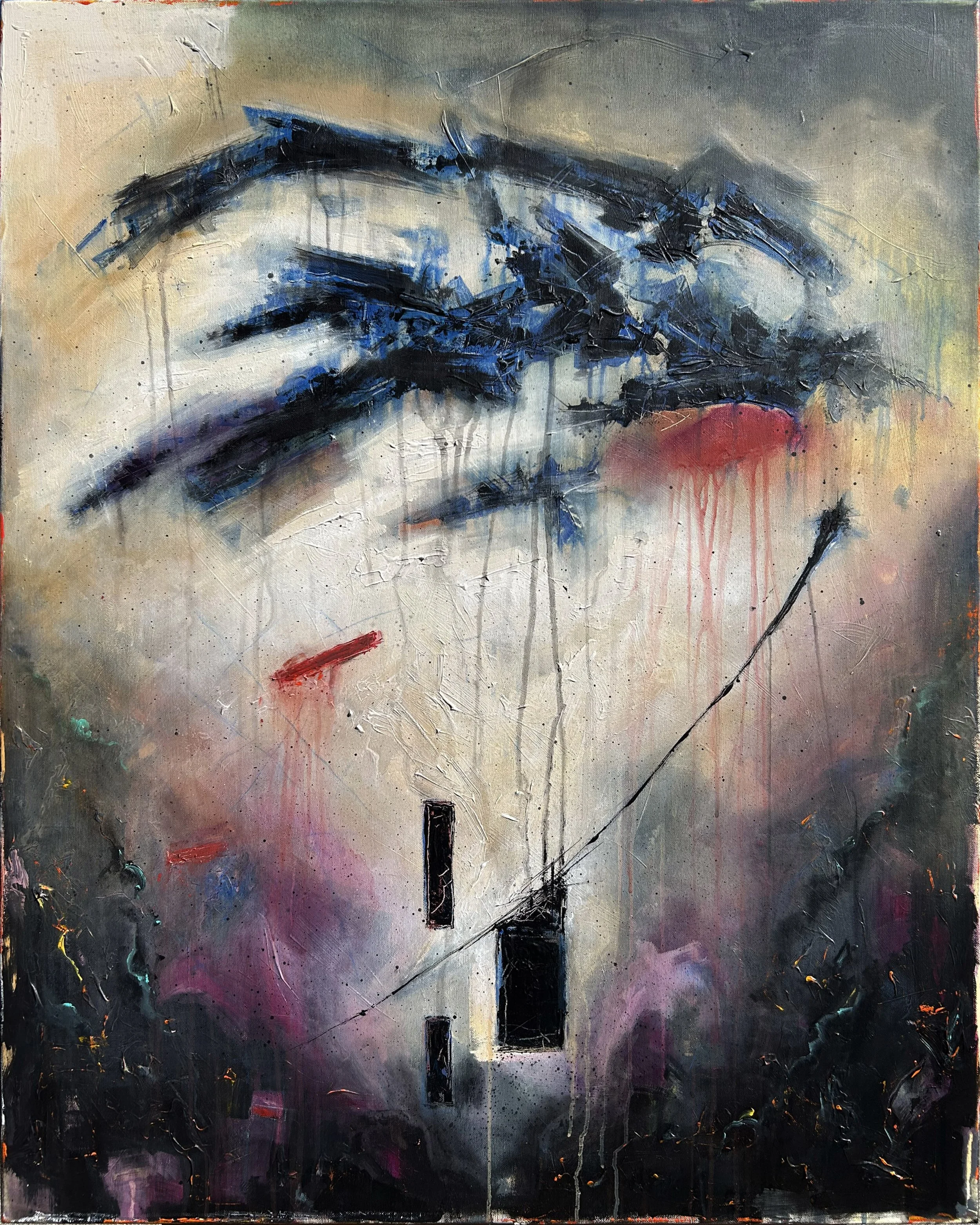   GATES OF PERCEPTION   31.5” x 39” • 80 cm x 100 cm  Acrylic, Latex and Oil Pastel on Canvas   