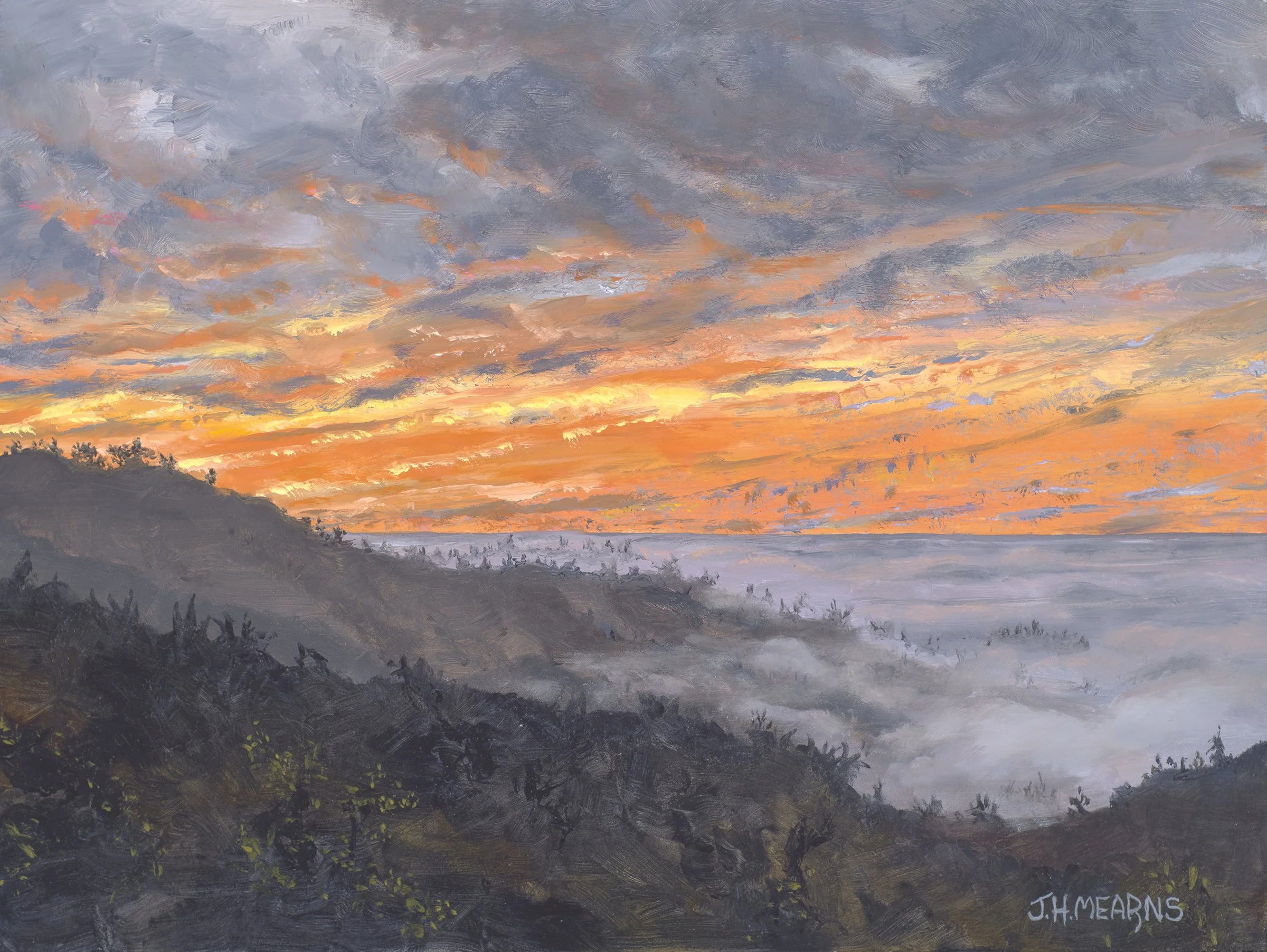 🆕 "Foggy Dawn" Big Sur Sunrise Giclee Canvas Print by John Mearns