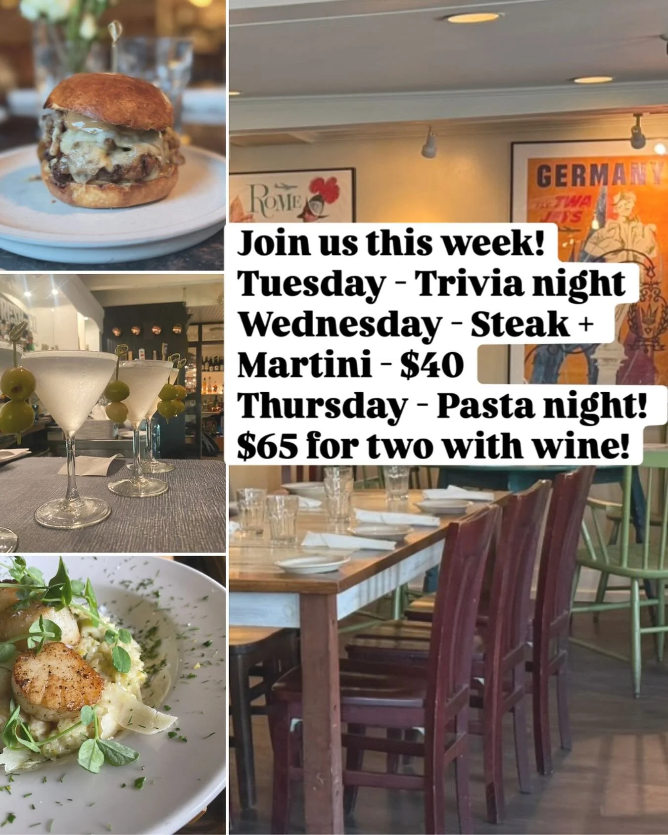 Let&rsquo;s have fun this fall!
#weekly 
#camdenmaine 
#maine 
#fall 
#trivia 
#martini 
#pasta