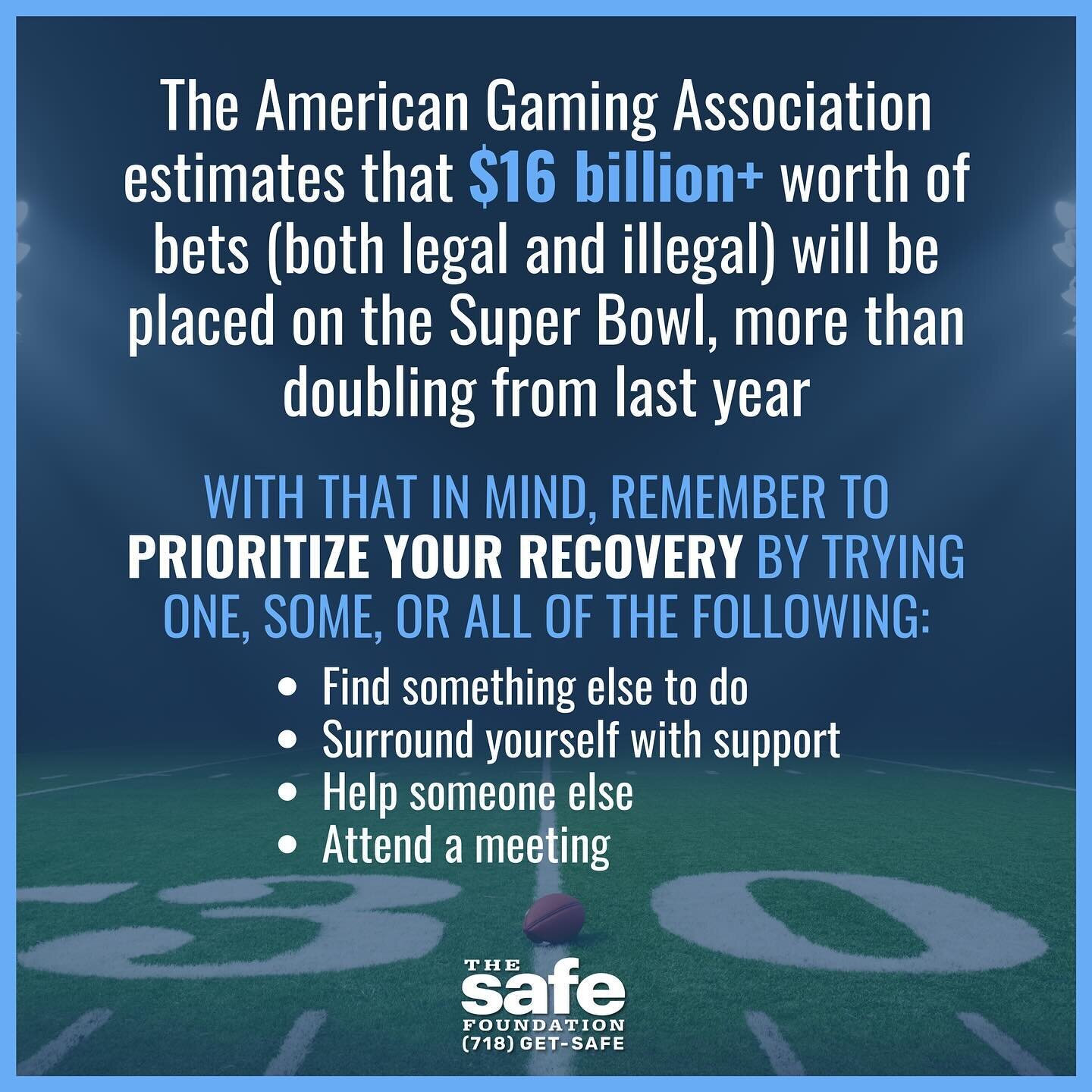 Super Bowl weekend can be tough for problem gamblers in recovery. With temptation and the accessibility of gambling higher than ever, do what you can to protect and prioritize your recovery!

#addiction #addictionrecovery #addictiontherapist #problem