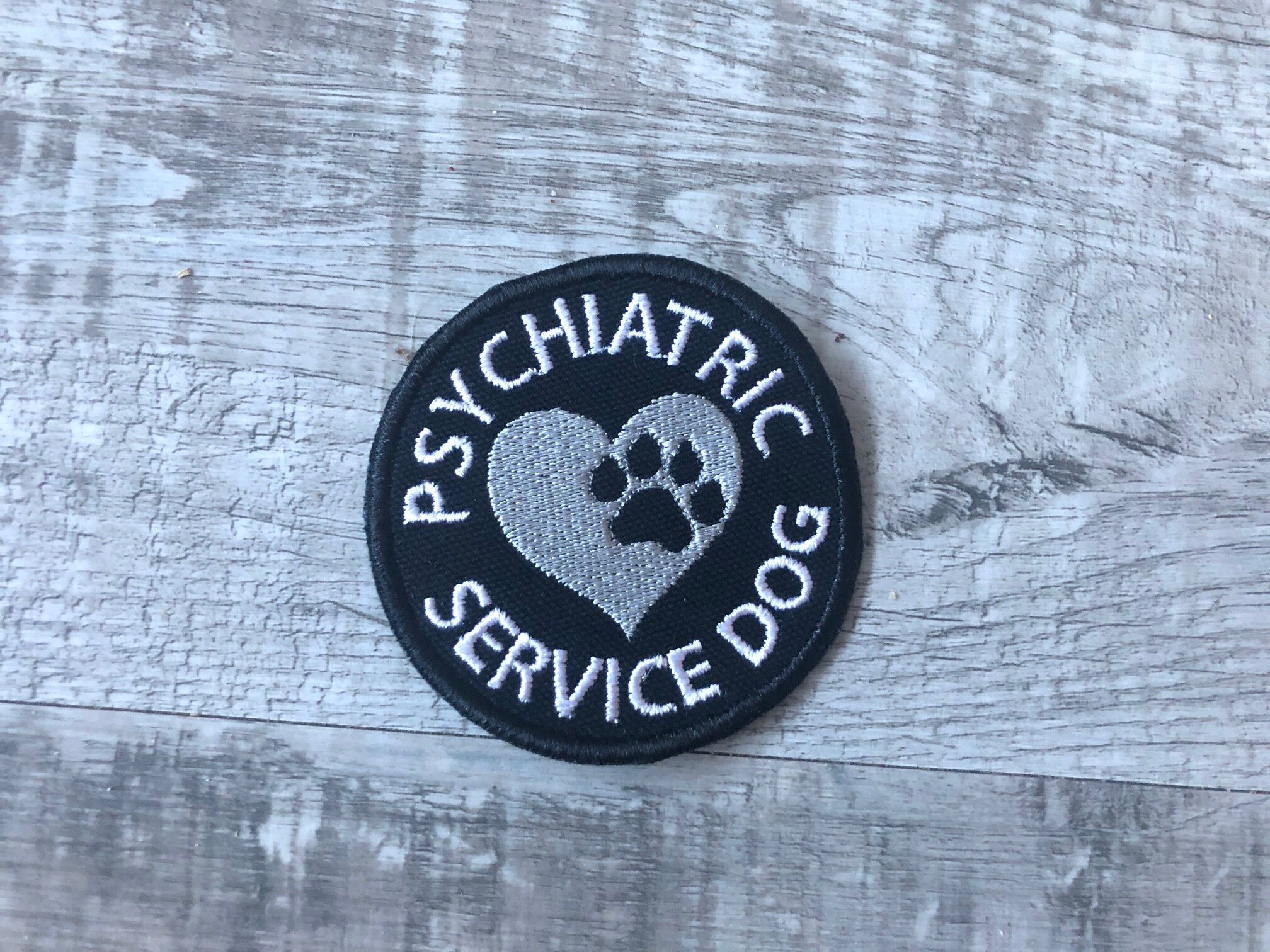 Psychiatric Service Dog Patch Round -Pre Designed