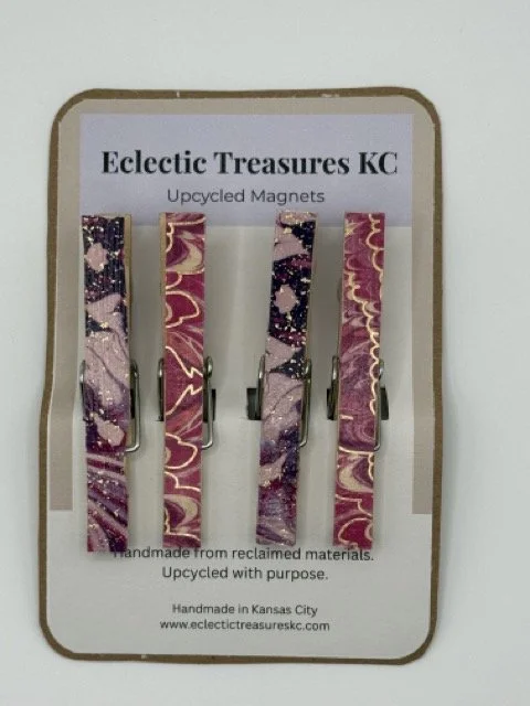 upcycled clothespin magnets