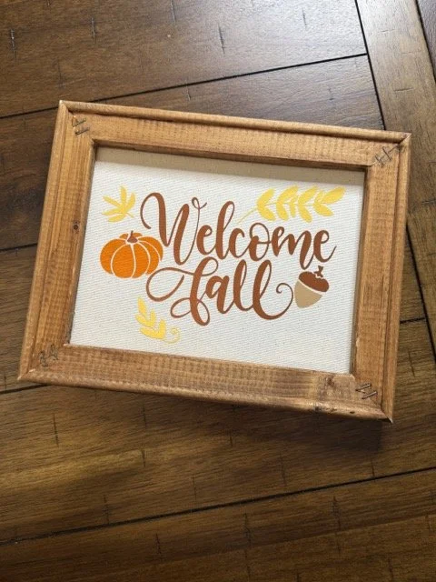 Welcome Fall Sign Reverse Canvas