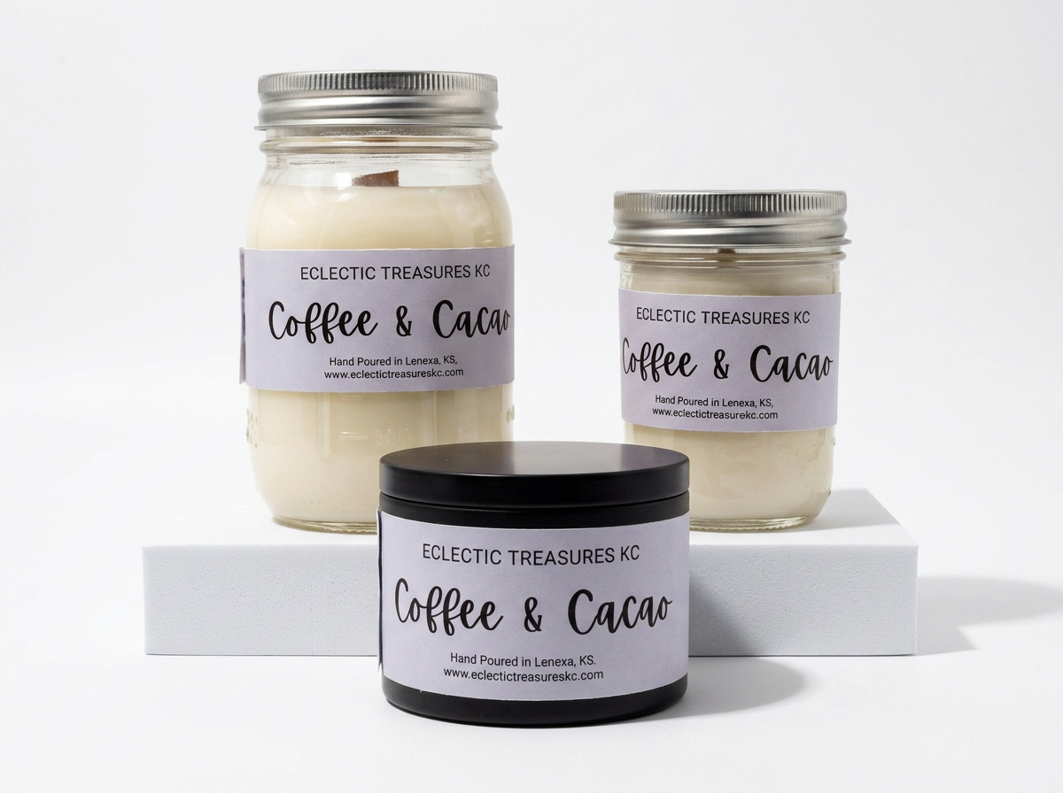 Coffee Bean and Cacao Hand poured wood wick Candle