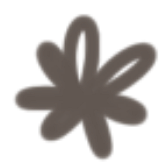 Silhouette of a six-petaled flower or plant