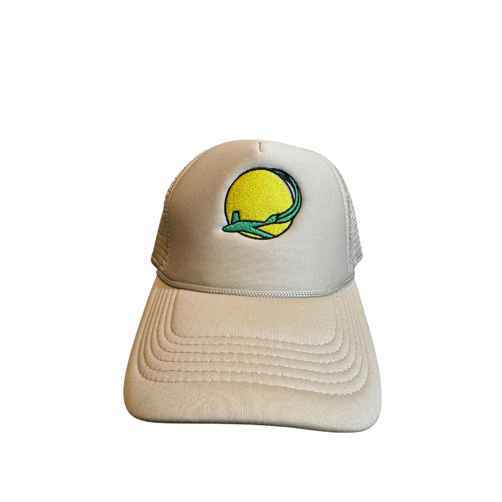 tan hat yellow globe green plane.png
