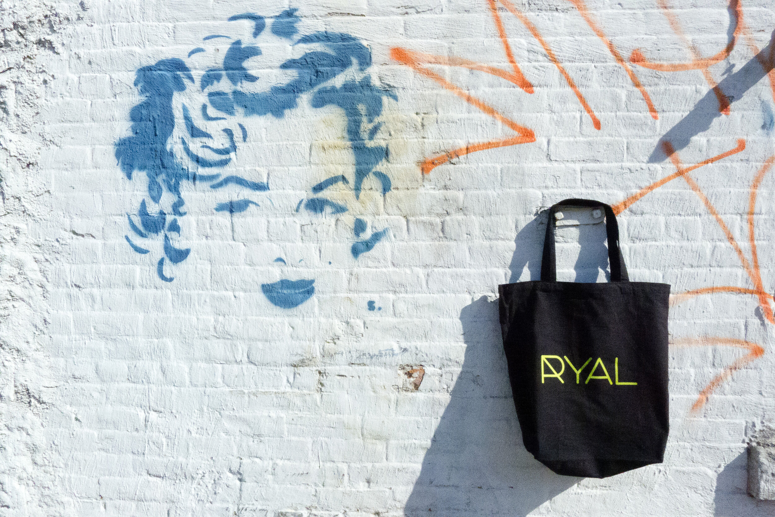 BLACK RYAL XL LARGE CANVAS TOTE