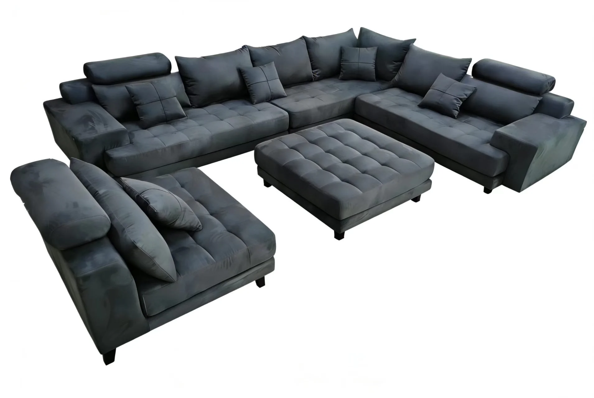 S150D5A 5pc. Dark Grey Microfiber Reversible Sectional Fabric Sofa Set