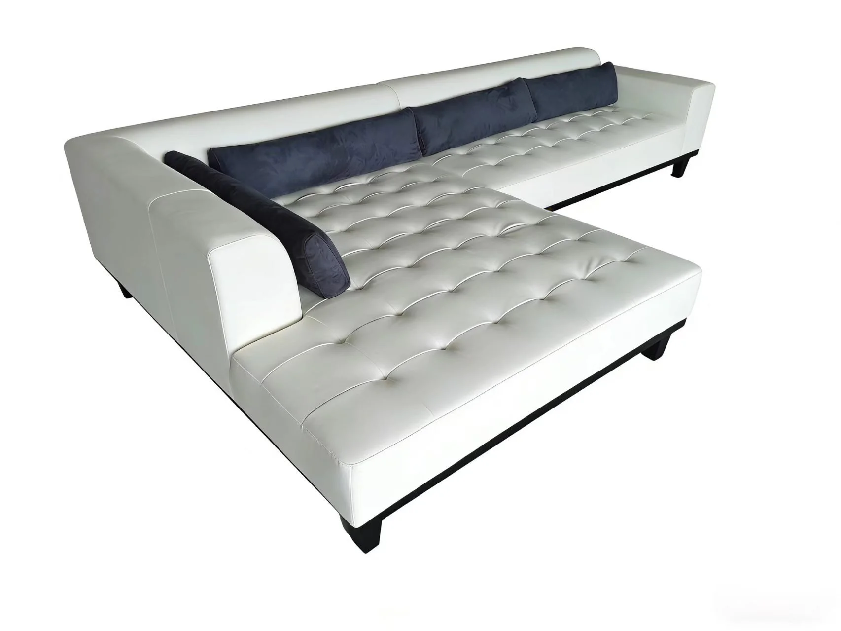 S4708W 2pc Double Extra Wide Chaise Leather Sectional Sofa Set