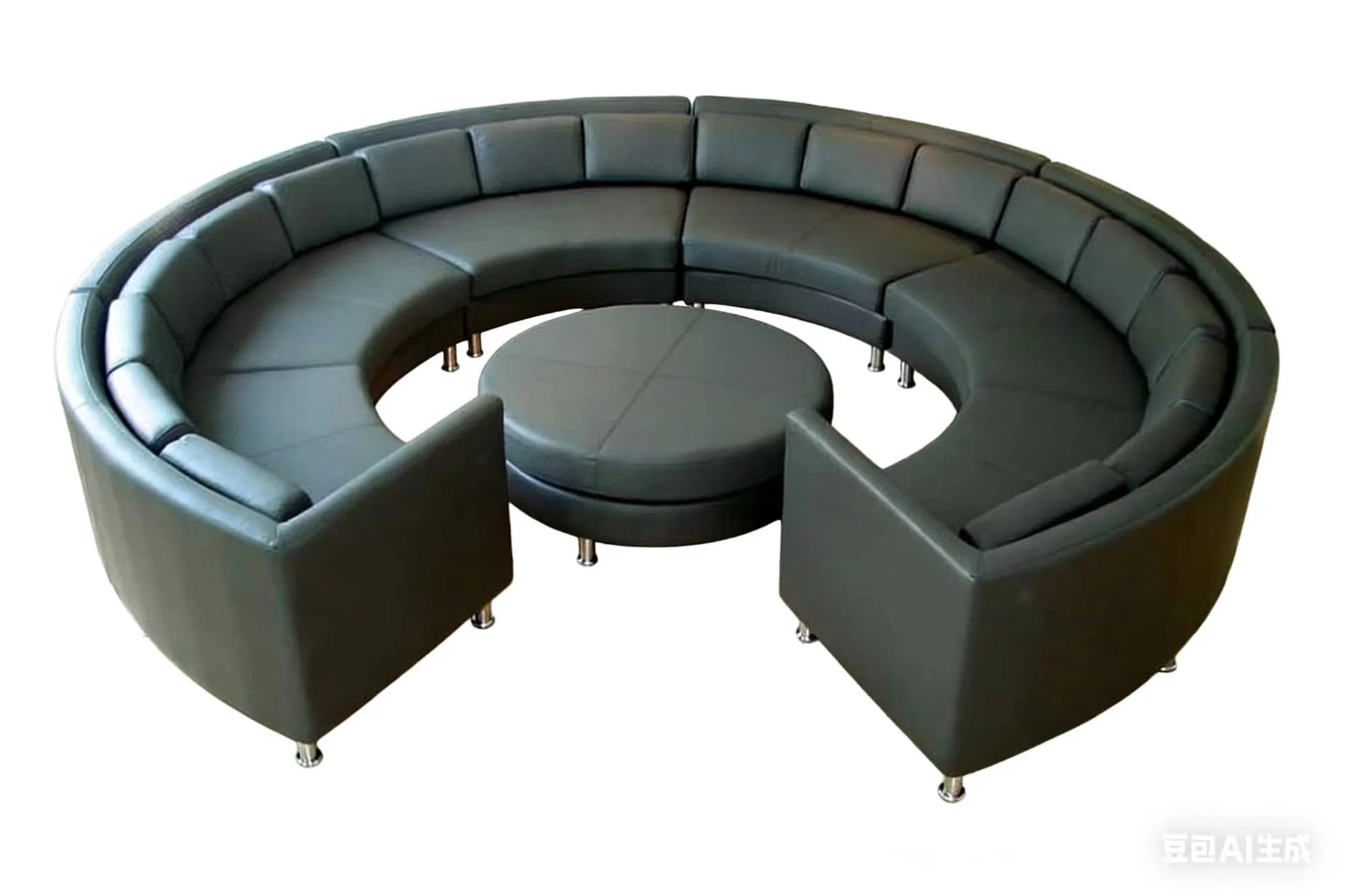 S406 7P Circular Round Leather Sofa Set