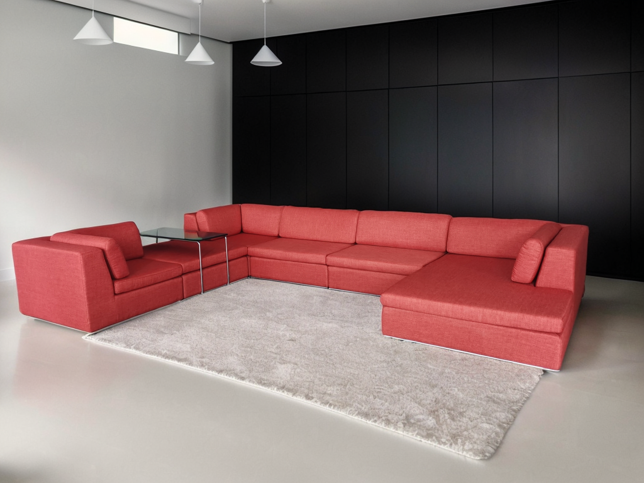 S6535R 5pc. Modular Dark Gray Big Large Sectional Couch Sofa Set