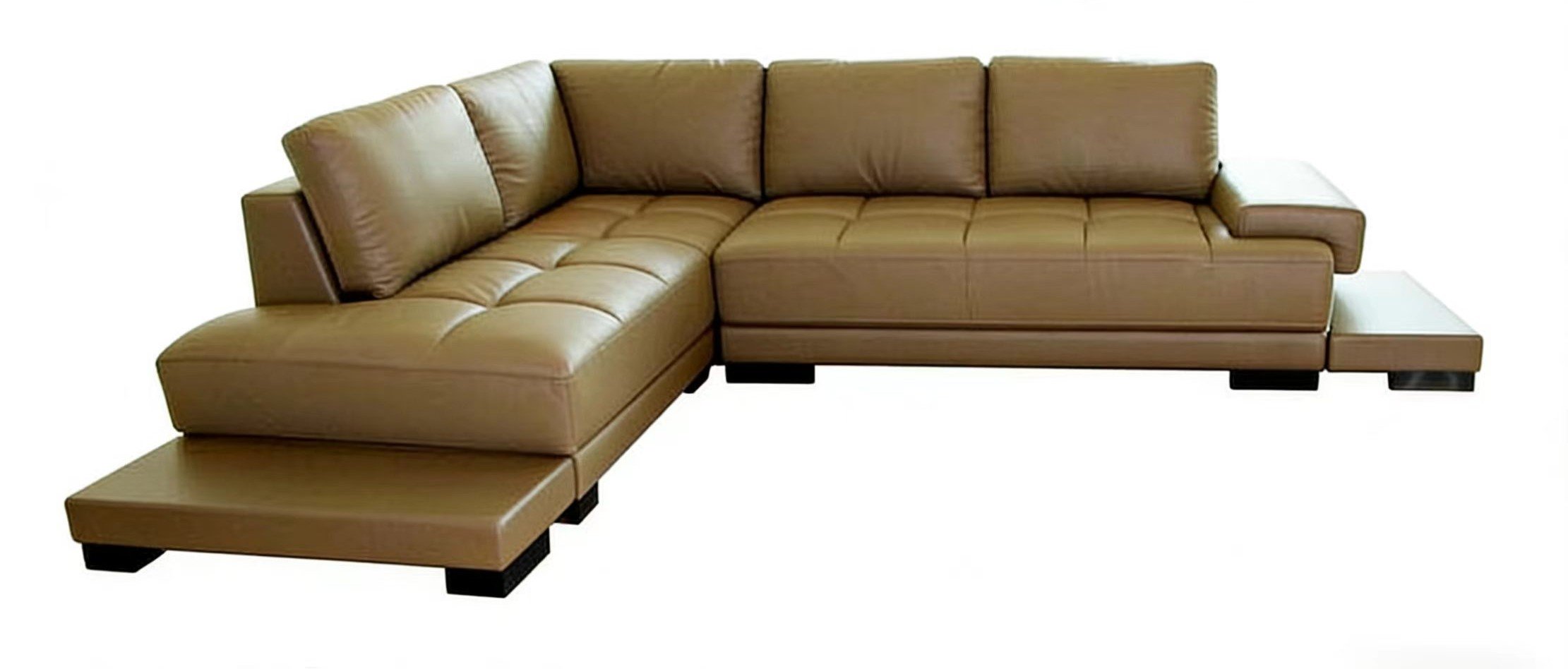 S1035 2pc. L Shape Sectional Leather Sofa Set with 2 side low tables