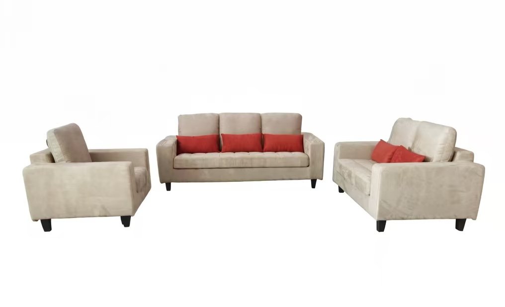 S6839A   3-PIECE MODERN BEIGE  MICROFIBER SECTIONAL COUCH SOFA SET