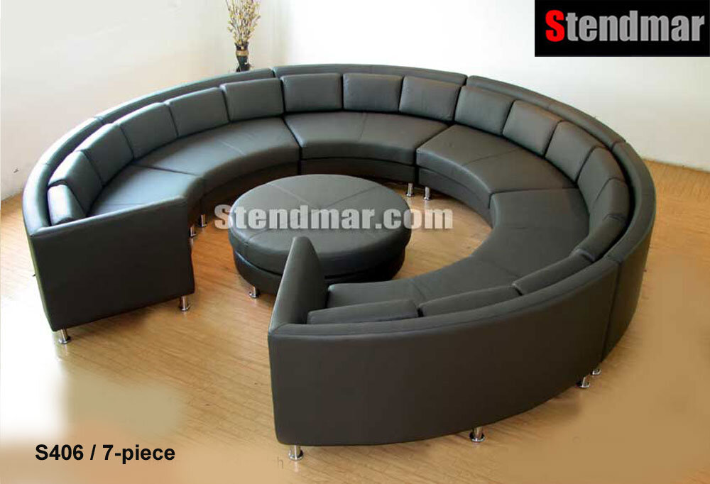 S406 7p Circular Round Leather Sofa Set