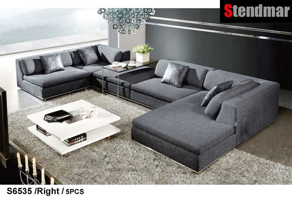Koloniaal Woedend Discipline S6535R 5pc. Modular Dark Gray Big Large Sectional Couch Sofa Set — Stendmar