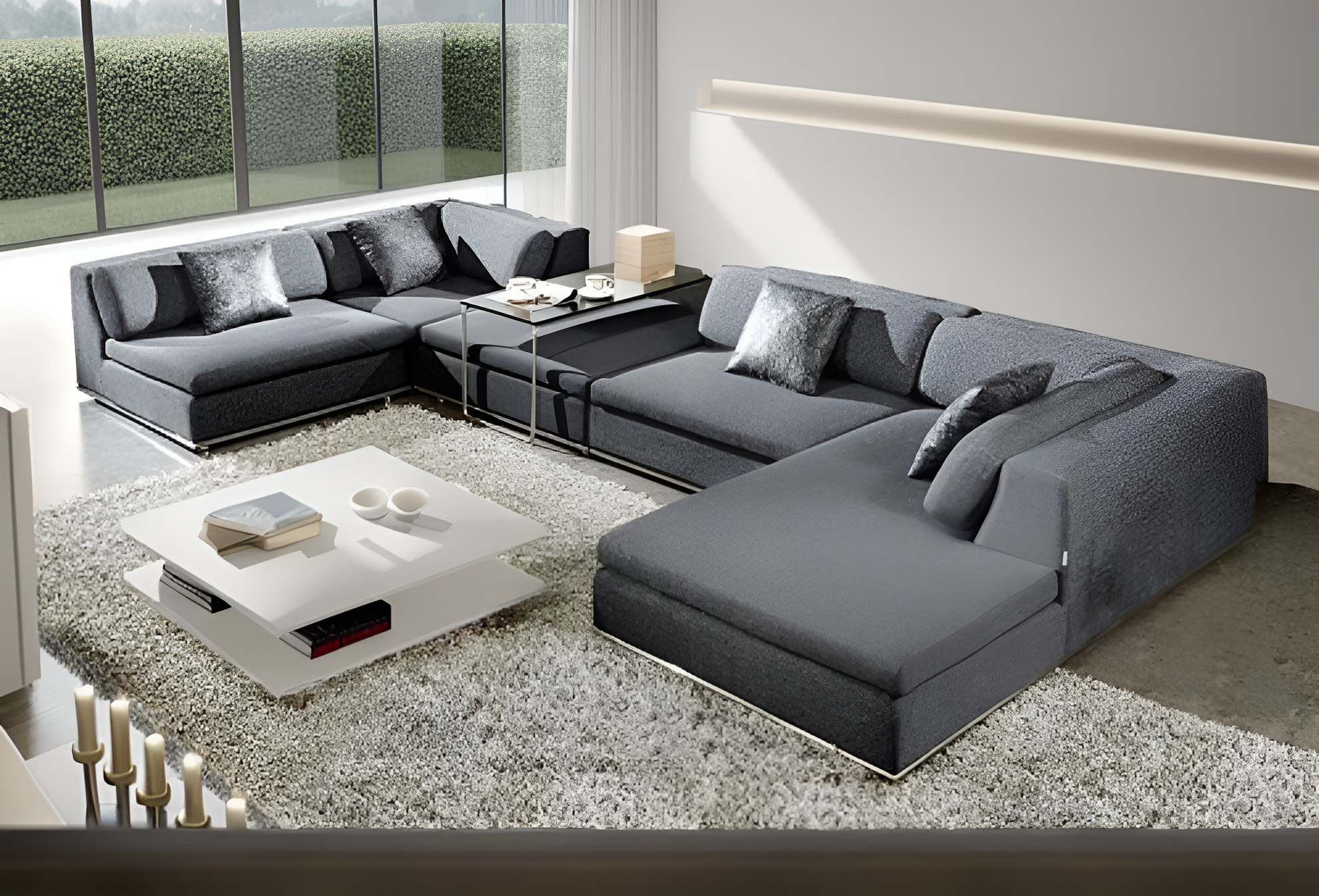S6535R 5pc. Modular Dark Gray Big Large Sectional Couch Sofa Set — Stendmar