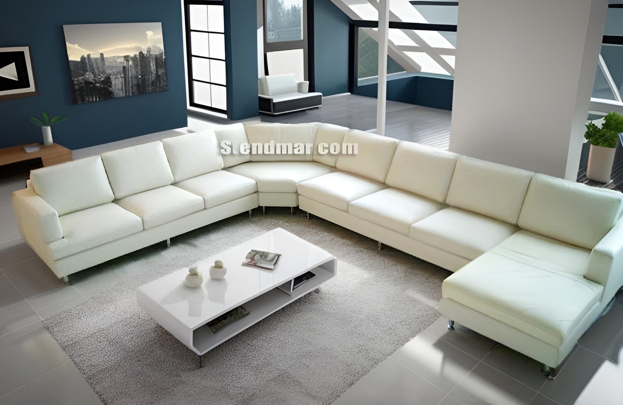 Leather Sectional Sofa Set