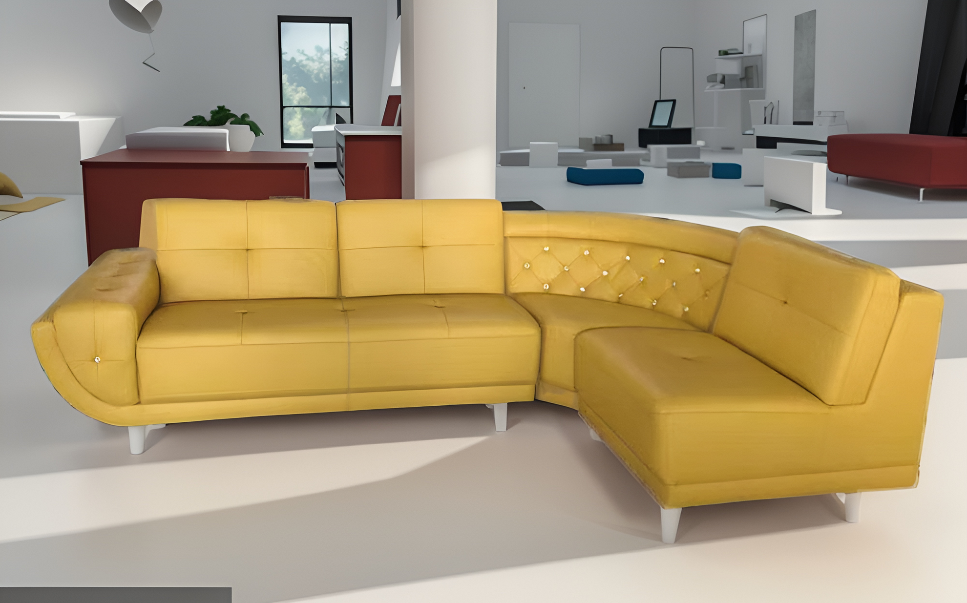 Sectional Leather Sofa Couch Set