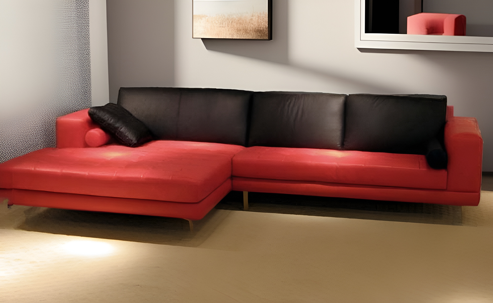 Red Leather Sectional Sofa With Chaise | Cabinets Matttroy