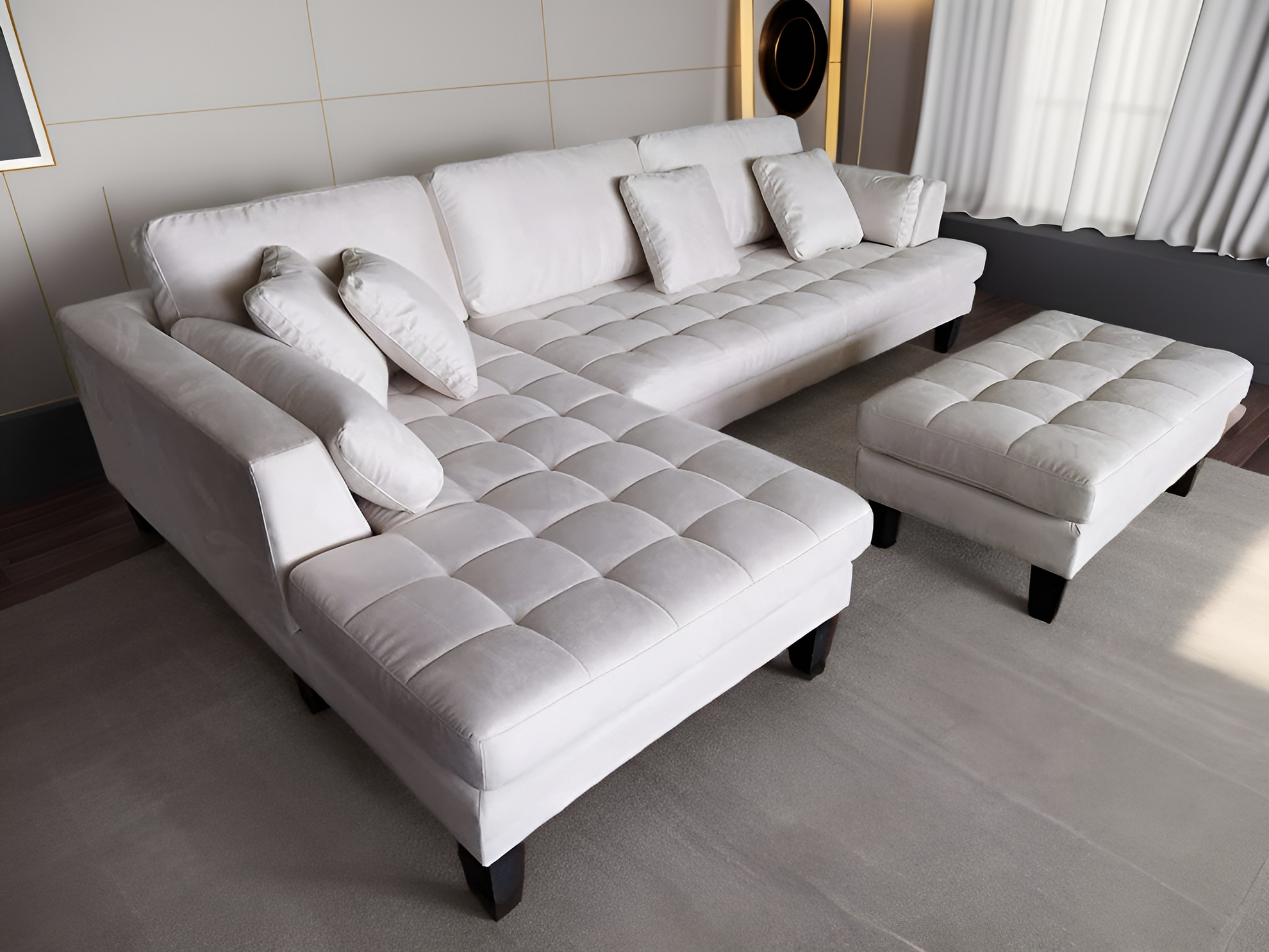 Microfiber Sectional Sofa Set