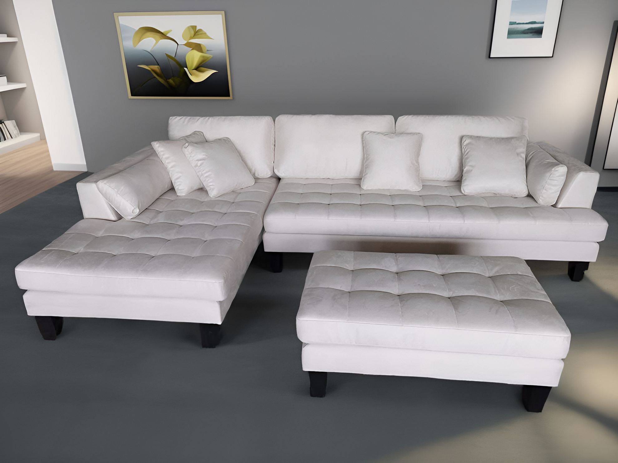 Microfiber Sectional Sofa Set