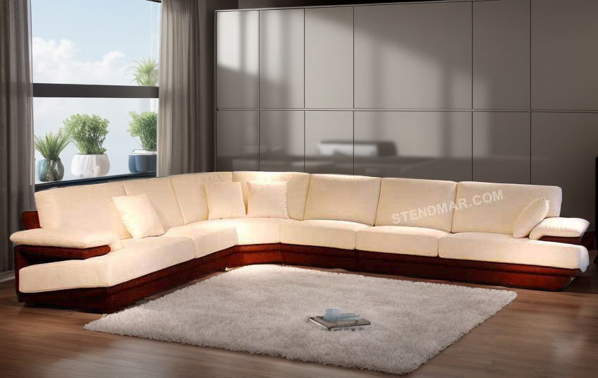 S8215M 4-Piece Modern Microfiber Fabric Sectional Sofa Set