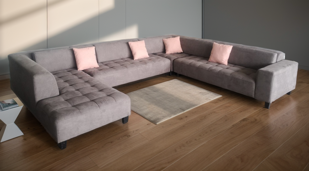 Sectional Microfiber Sofa Stendmar